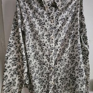Floral Black and White Men's Shirt